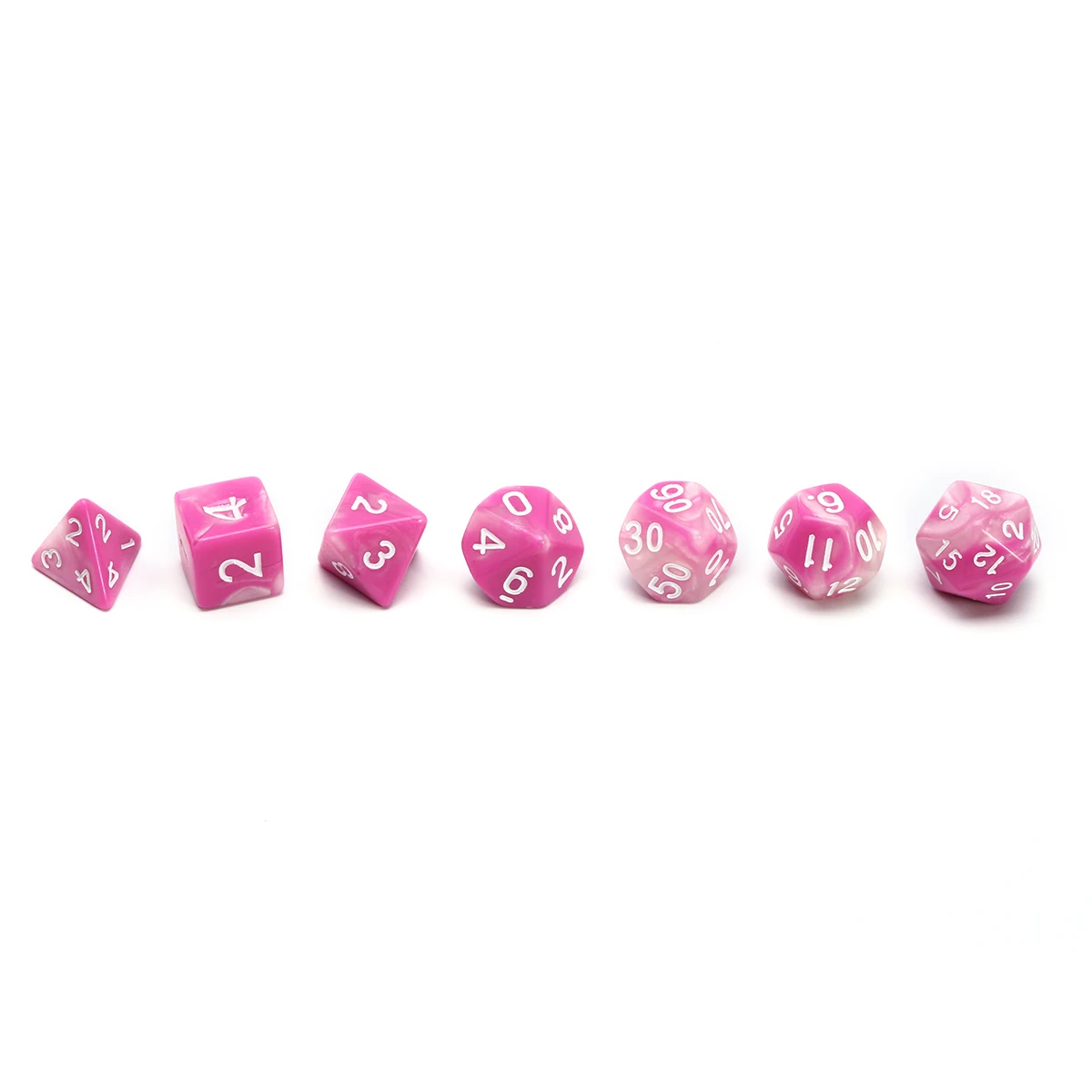 7 قطعة/المجموعة الاكريليك الوردي نرد متعدد الأوجه ل DND RPG MTG لعب دور لعبة مع الأسود قولته حقيبة الترفيه عدد النردات متعة