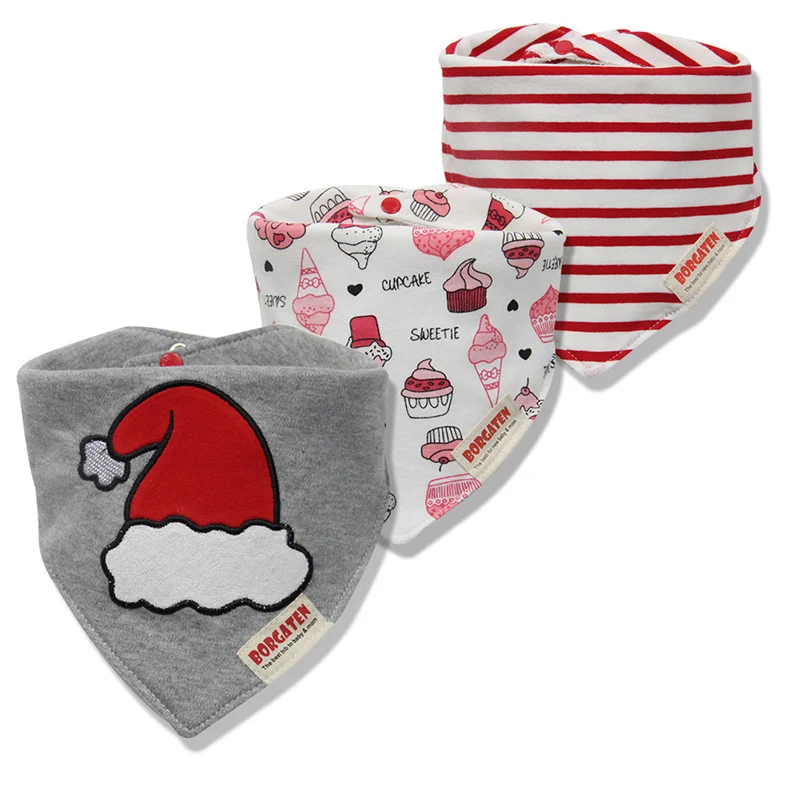 

3Pcs/set Baby Bibs Scarf Feeding Acessorios Apron Babador Bandana Newborn Bib Cartoon Organic Cotton Stuff Slabber Burp Cloths