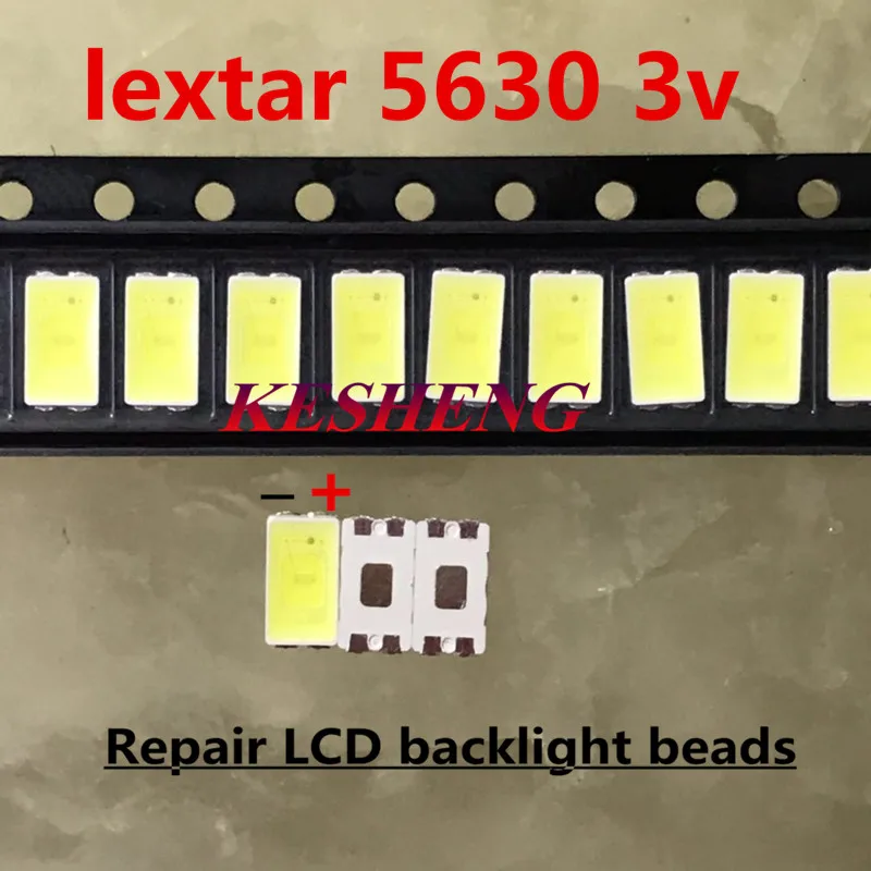 200 шт. Lextar светодиодный ная подсветка 0 5 Вт 5630 3 в холодная белая ЖК-ТВ 1000