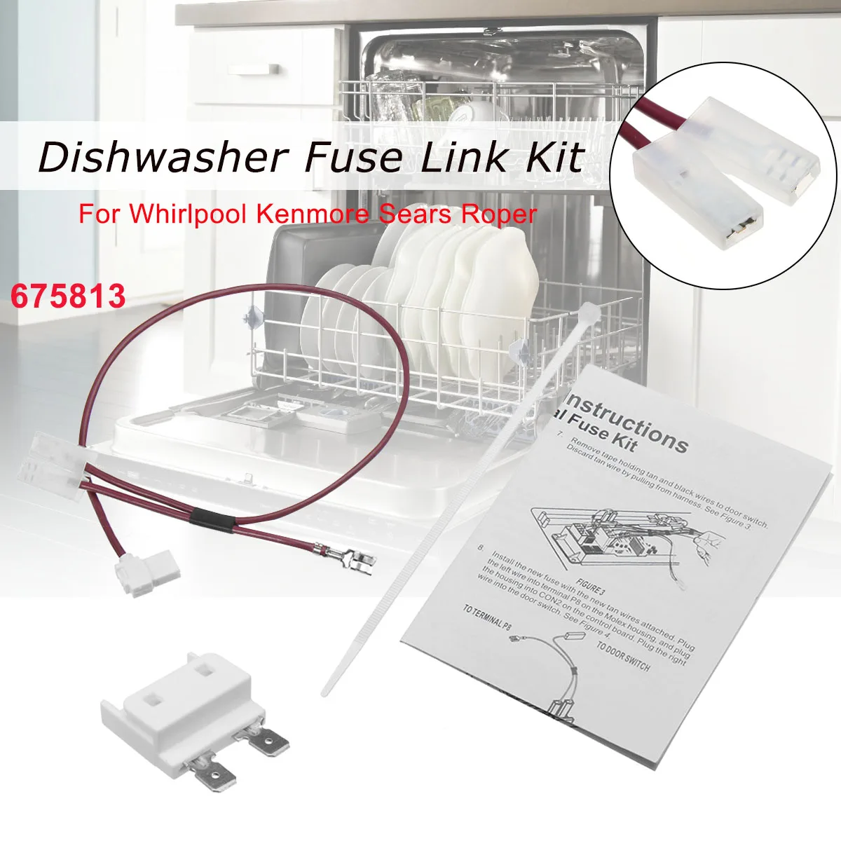 Посудомоечная машина дверной выключатель тепловой предохранитель ссылка комплект для Whirlpool Kenmore Sears 675813