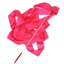 4 м тренажерный зал книги по искусству танец дизайнерская лента балетные костюмы скручивания Stick гимнастика цвет ручка ленты набор обучение, дети и