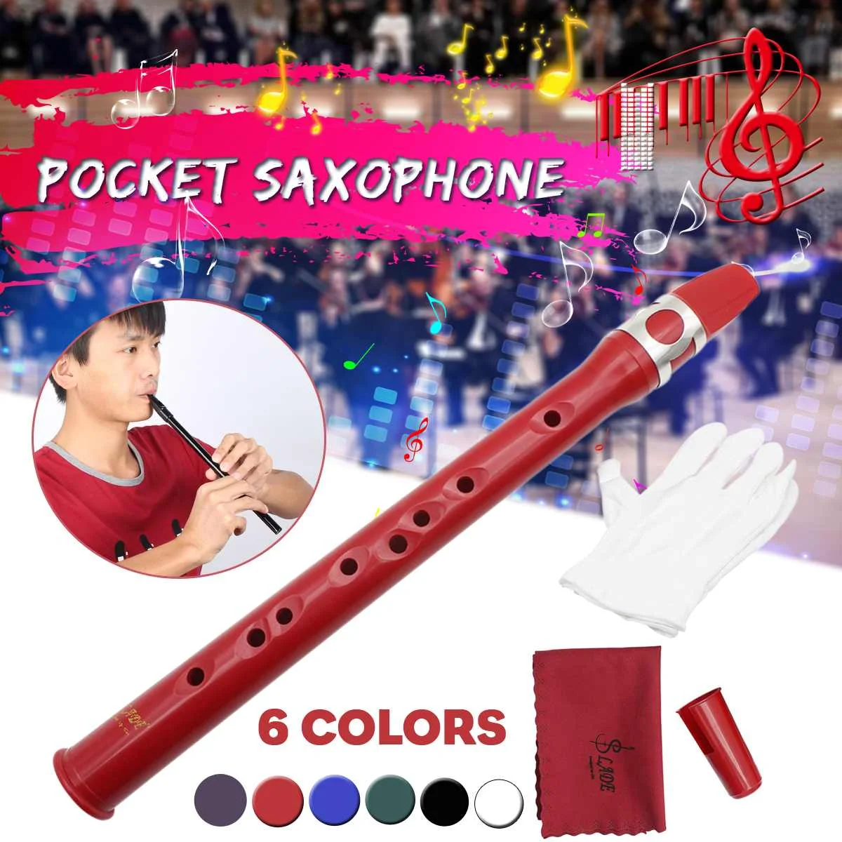 

8 Holes Mini Bb Saxophone Sax ABS with Alto Mouthpieces Reed Carrying Bag Woodwind Instrument