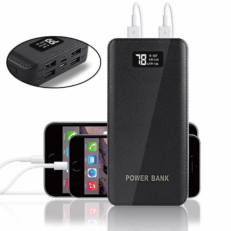 Внешний аккумулятор 10000 мАч 4 порта USB светодиодный резервный для зарядки