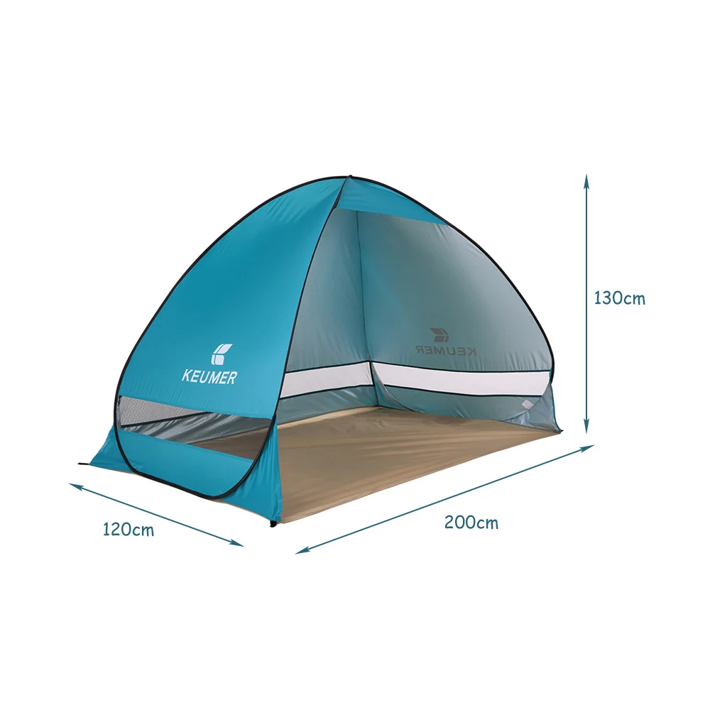 Автоматический Пляжный Тент KEUMER, 2 человека, кемпинговая палатка с защитой от ультрафиолета, уличная палатка, Мгновенный Всплывающий летний тент, 200*120*130 см
