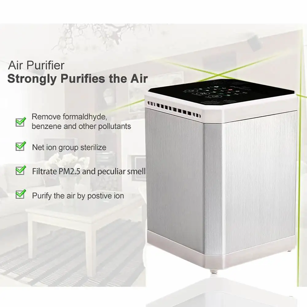 

AUGIENB Mini Air Purifier 3-in-1 Filter Mulit-function Negative Ion 5 Hour Timing Fresh Odor Air Desktop Air Cleaner For Home