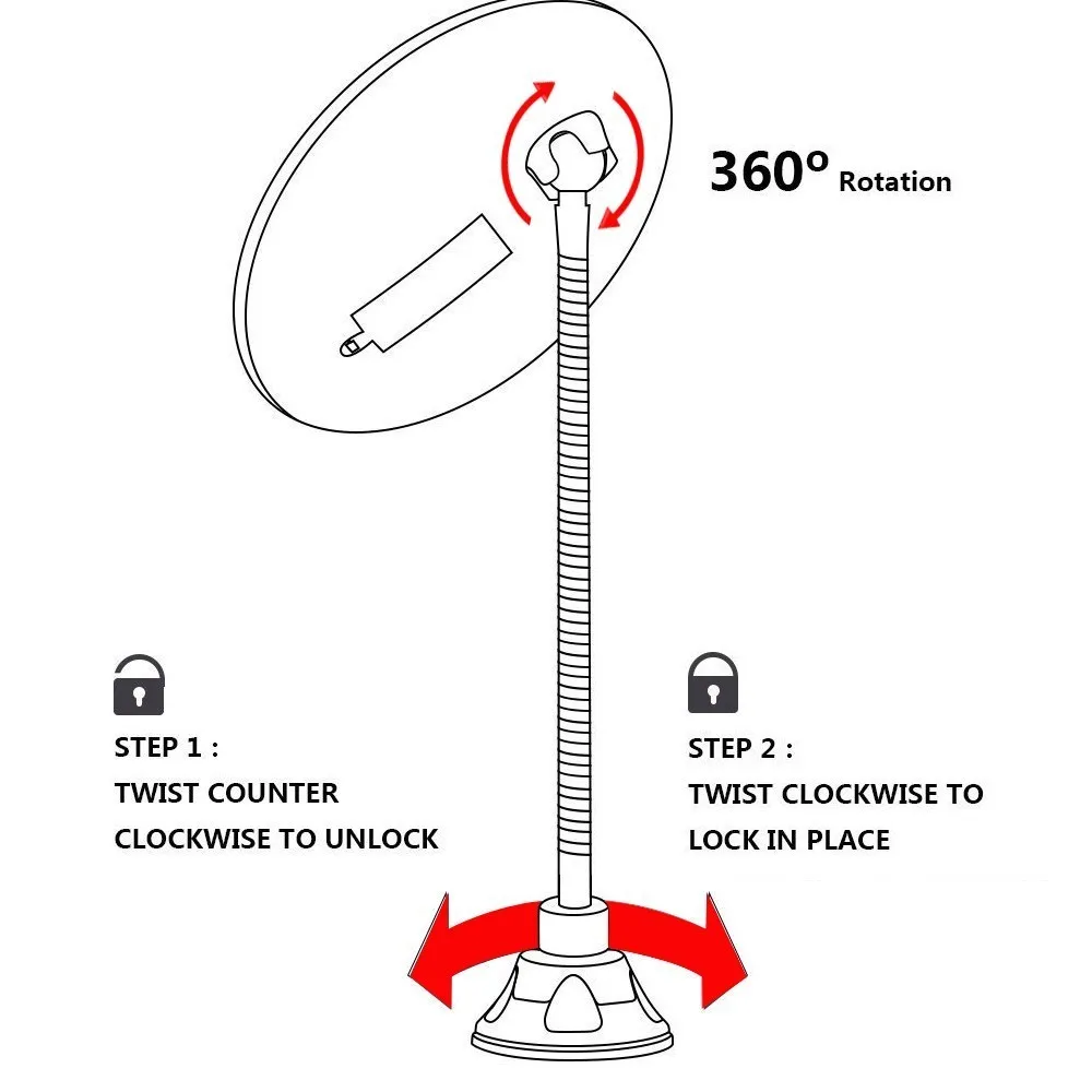 Зеркало для ванной, регулируемое, 10х увеличительное, яркий, светодиодный, 360, поворотное, зеркало для макияжа, гибкое, гибкое, изогнутое, настенное, светодиодный, зеркало