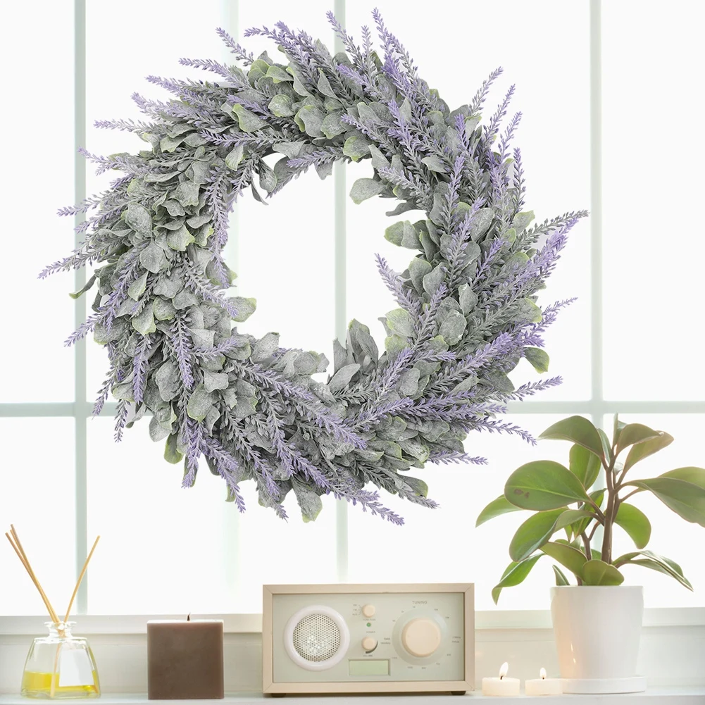 Artificial Door Hanging Wall Window Flower Green Leaf Wreath Home Party Decor