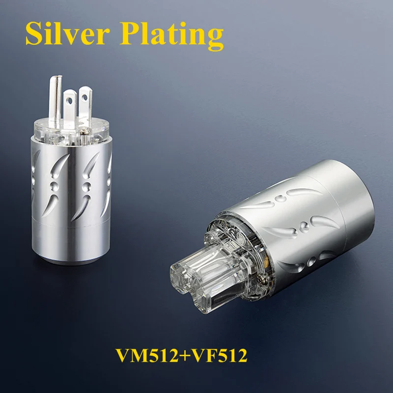 

Viborg Transparent IEC Audio Connector US Speaker Power Plugs Aluminous Shell 1 Pair 125V Ac Power Cord Plugs For HIFI Speaker
