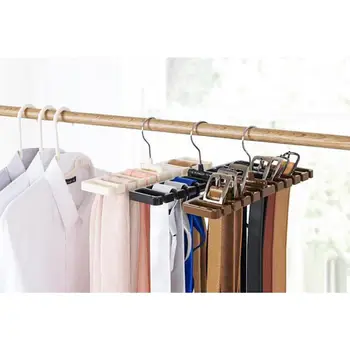 

2pcs Tie Scarves Belt Organizers Racks Non-slip Swivel Hooks Storage Hangers for Home Closet Wardrobe (Random Color)