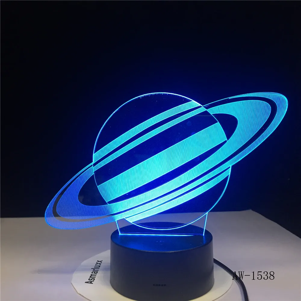 

Настольная лампа Saturn, светодиодная 3d-лампа с USB, 7 цветов, новинка светодиодный светодиодная Ночная лампа для детей, игрушки, подарки, домашний декор, Прямая поставка AW-1538
