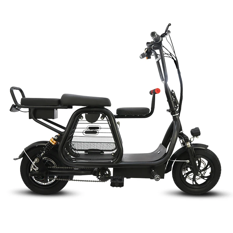 Cheap Two Wheel Electric Scooter 12 Inch Electric Bicycle 400W 48V Adults Folding Portable Powerful Electric Bike With Pet Basket 2
