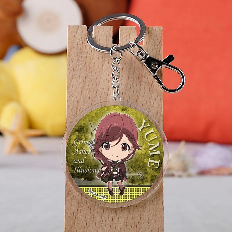 

Anime Hai To Gensou No Grimgar Cosplay Keychain Japanese Cartoon Acrylic Old Cat Car Key Holder Chain Pendants Keyrings