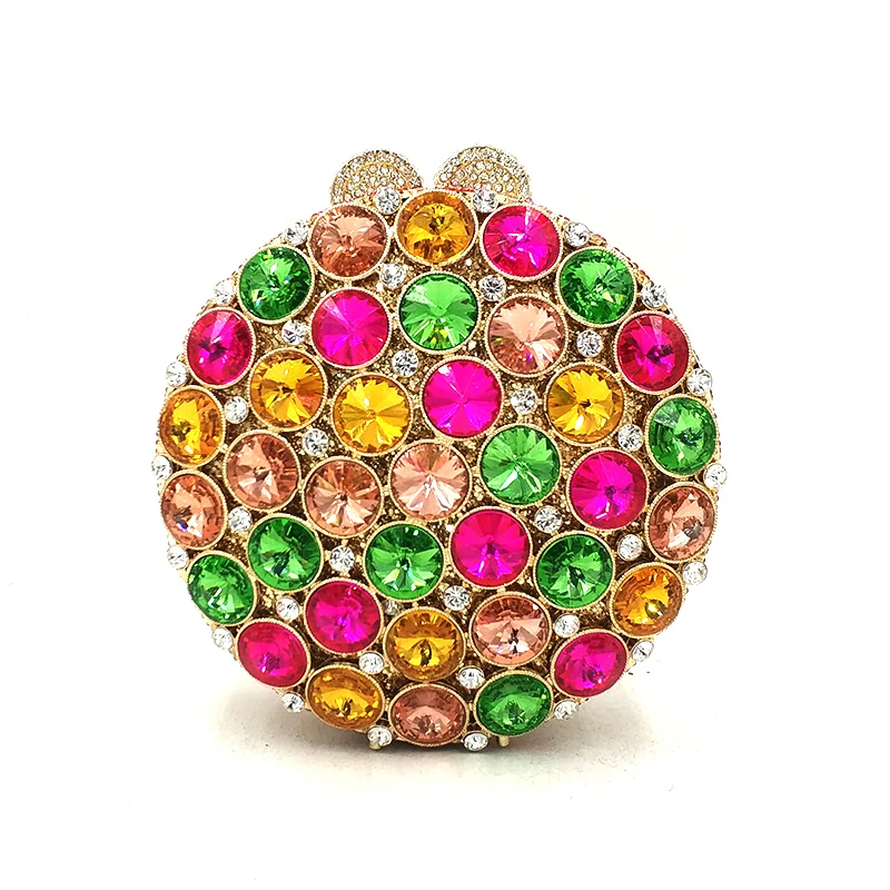 Bridal Wedding Party Purse Women Evening Party Bag Diamonds Luxury Round Ball Shape Crystal