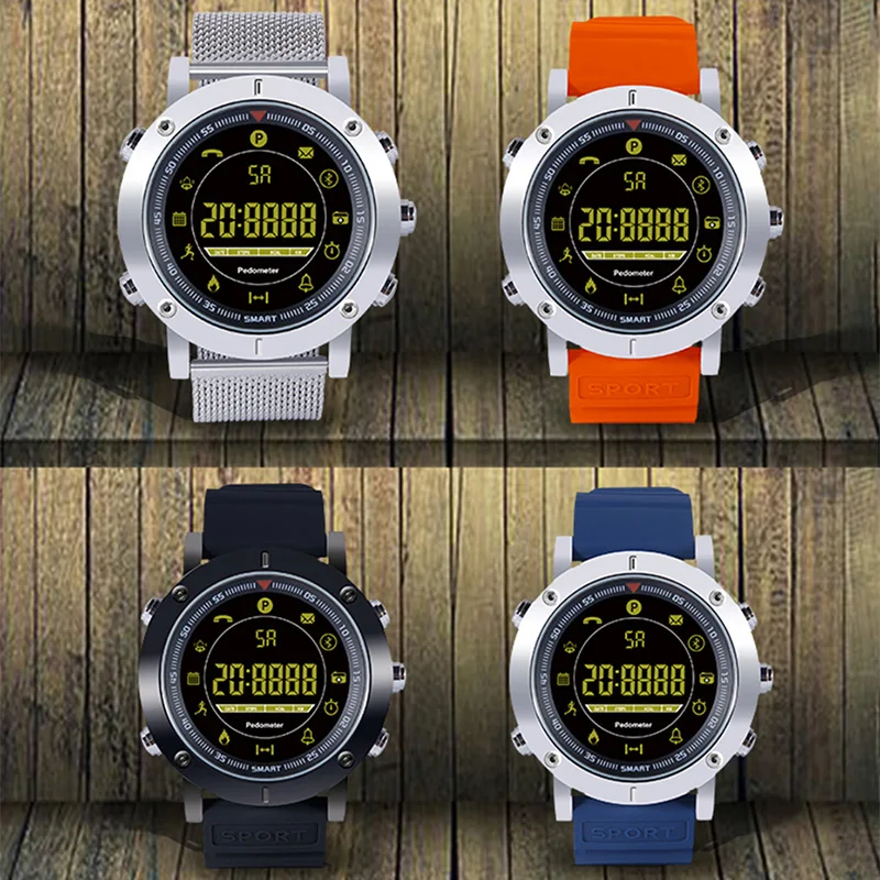 

EX19 Smart Watch Pedometer Fitness Tracker Bluetooth4.0 50Meter Waterproof For Android IOS Phone SMS Reminder Remote Camera