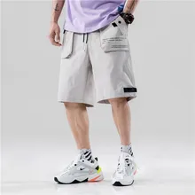 3XL хип-хоп летние однотонные многоцветные сшитые уличные мужские шорты Карго Хип-хоп свободные спортивные штаны для бега