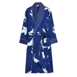 Халат для мужчин осень с длинным рукавом халат мужские халаты шелк Длинные пижамы дома услуги сна и lounge