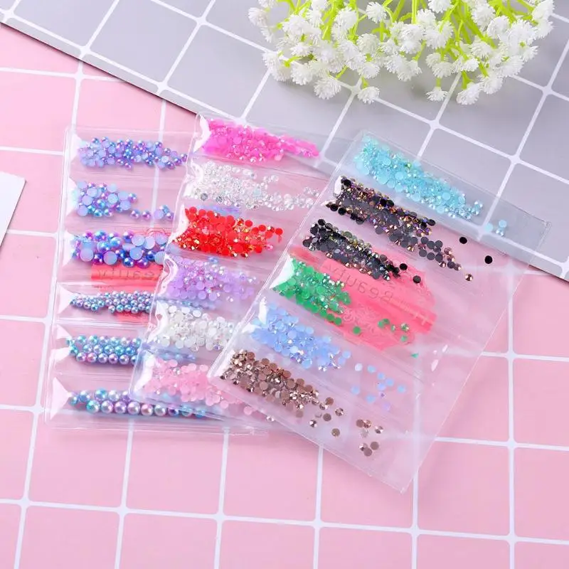 

6 Grids Mix Nail Art Rhinestones Beads Pearls Gorgeous DIY Manicure Charms Set For Nail Art Decoration Tools
