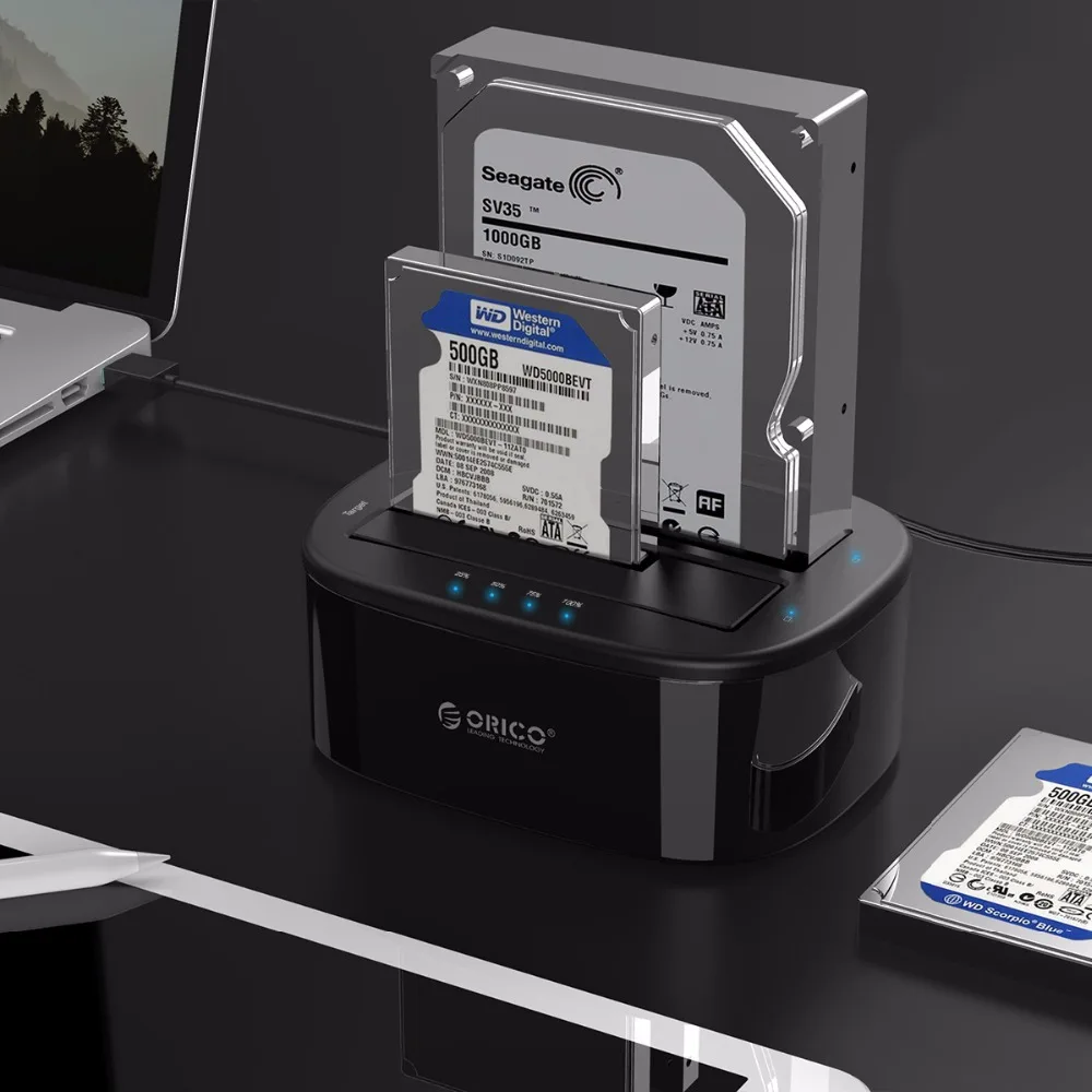 Док станция Orico 3 5 дюйма для жесткого диска Usb3.0 1 клон двойной Bay Hdd и Ssd корпус док