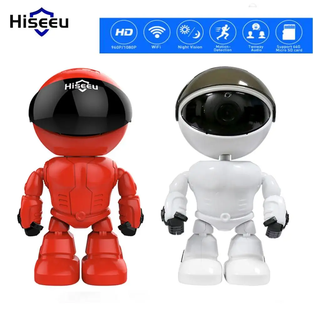 Hiseeu 2MP HD Беспроводная ip камера 1080 P Wifi робот ночного видения ИК Сетевая