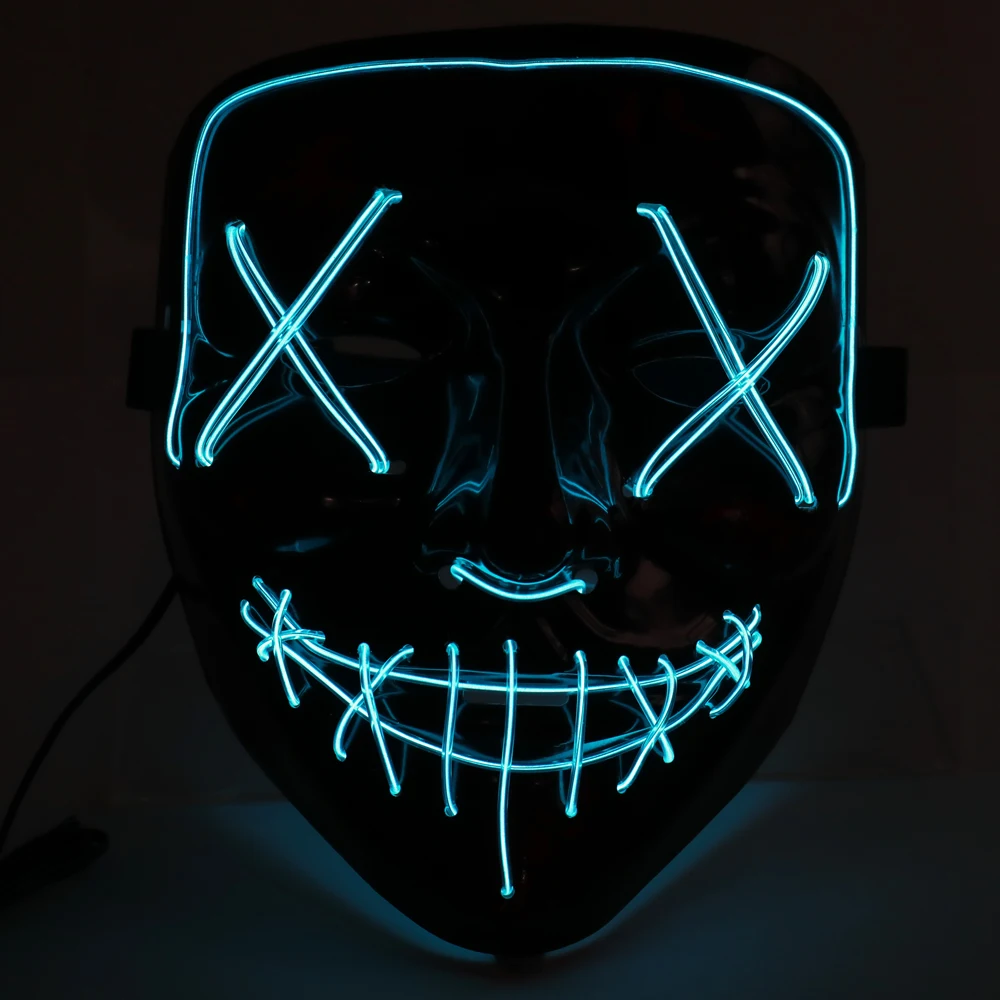 

FESTNIGHT Halloween LED Mask Light Flash Grimace Fluorescent Party Mask Festival Performance Glowing Masks Glow In Dark Masque