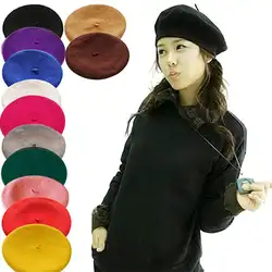 Женская зимняя шапка берет Женская шерстяная шапка 16 цветов новые женские повседневные шапки кепки s черный белый серый розовый Boinas De Mujer