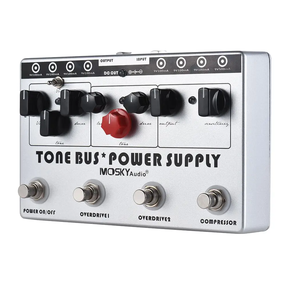 

MOSKY Guitar Effect Pedal Compressor+Tube Overdrive+Ultimate Overdrive 3 Effects Guitar Pedal 8 Isolated Power Supply Outputs