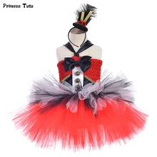 Платье-пачка для девочек в стиле цирка, Ringmaster Красное и черное, белое платье для дня рождения для девочек детские красивые платья для маскарада на Рождество/Хэллоуин, платье, костюмы