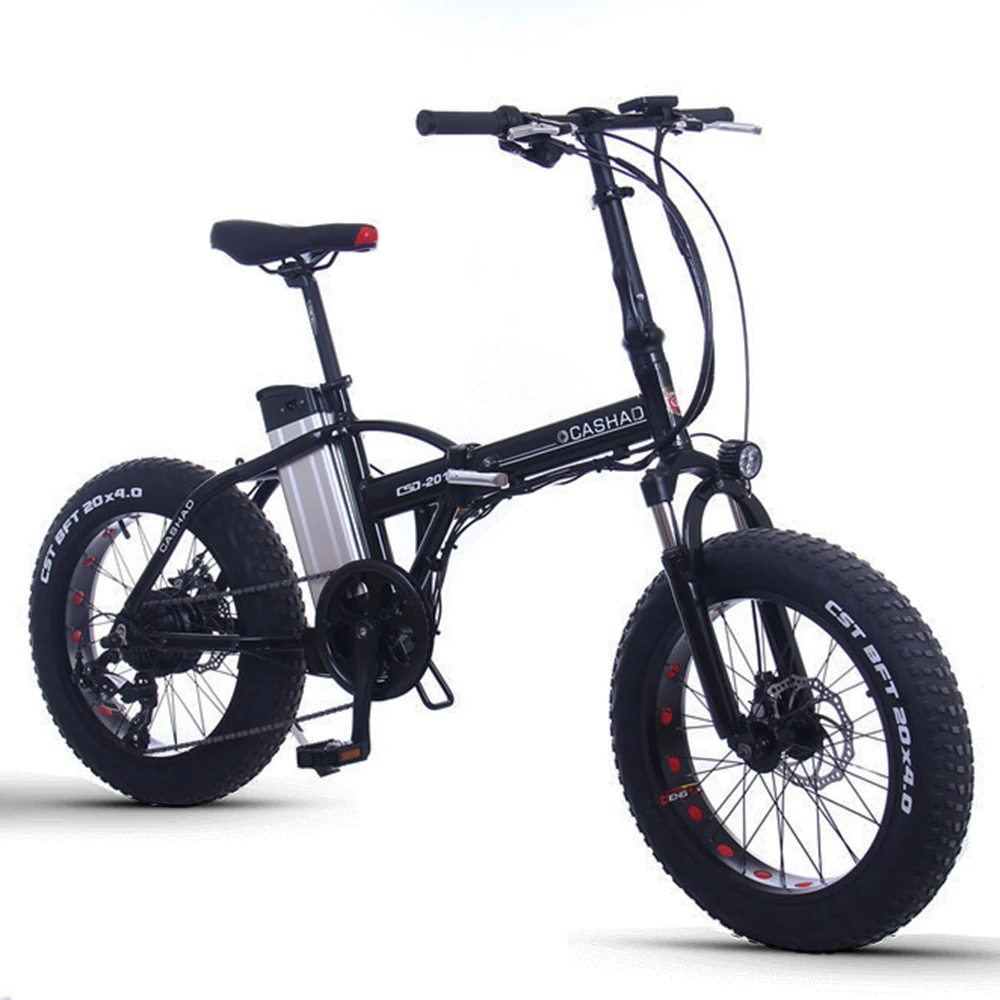 Excellent 20inch Electric Mountain Bicycle 48v350w Motor 12ah Lithium Battery Snow Electric Bike Folding Fat E-bike 1