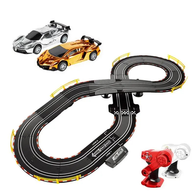 

Hand-Cranked Circuit Remote Control Track Racing Car Parent-Child Interaction 1:43 Racing Track Toy Children's Toy Car Track