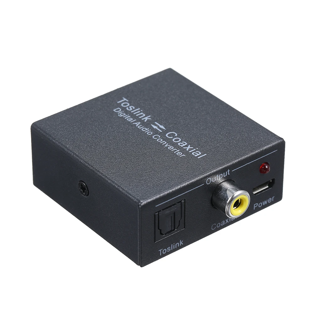 Audio Converter with Fiber Optic and Coaxial Cable Toslink Power Cable Included From SPDIF Optical Optical to Coaxial Bi-Directional Converter