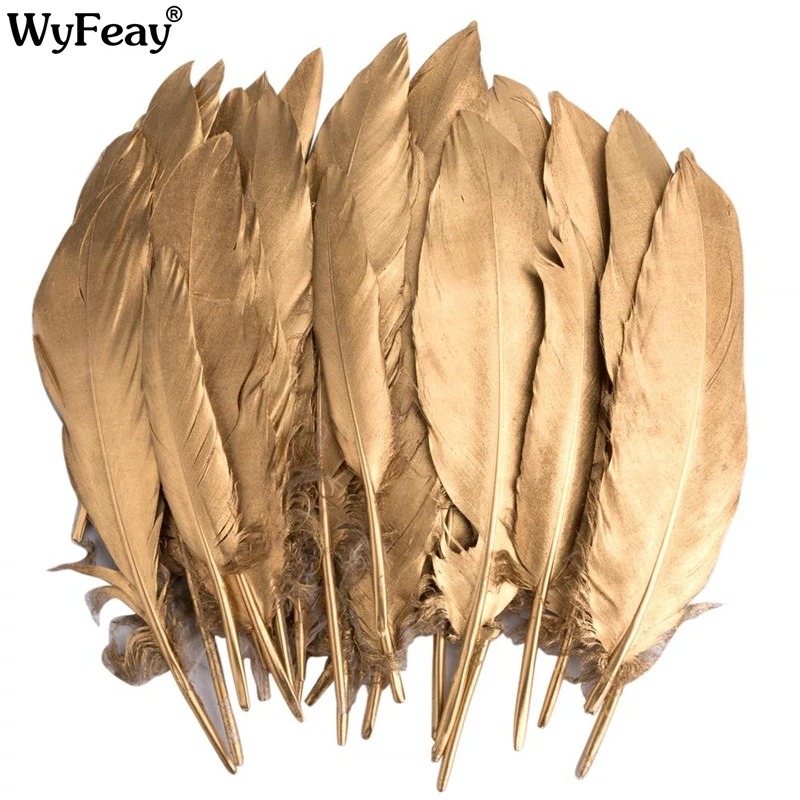 

Wholesale Glitter Gold Silver Dipped Goose Feather Duck Pheasant Feathers for Crafts Feathers for Jewelry Making Clothing Plumas