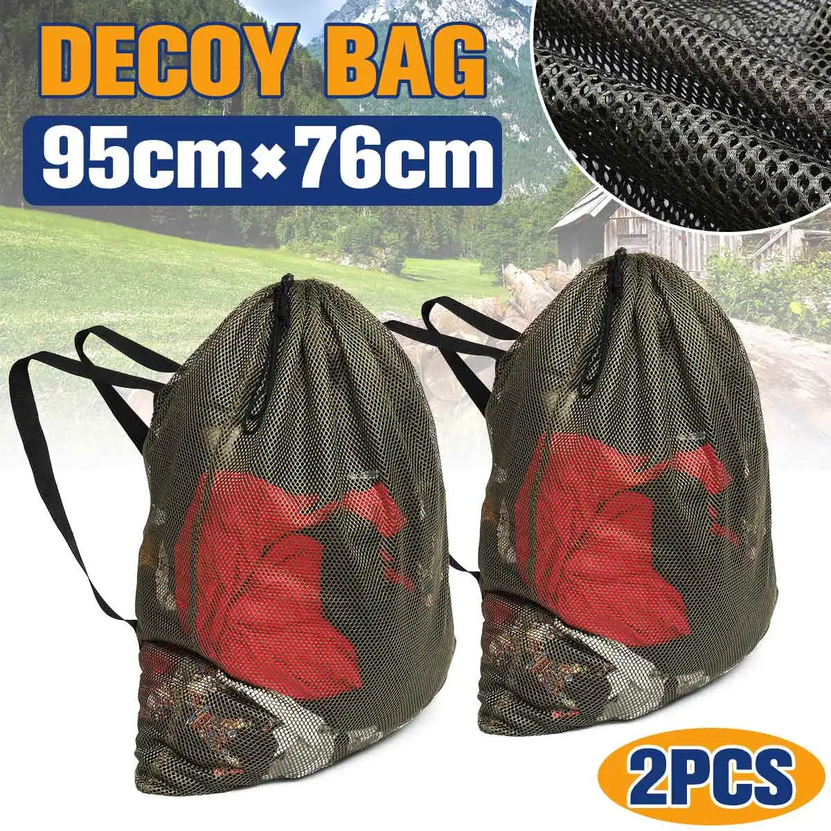 2Pcs Decoy Mesh Decoy Bags Goose Turkey Decoy Bag For Carrying Turkey