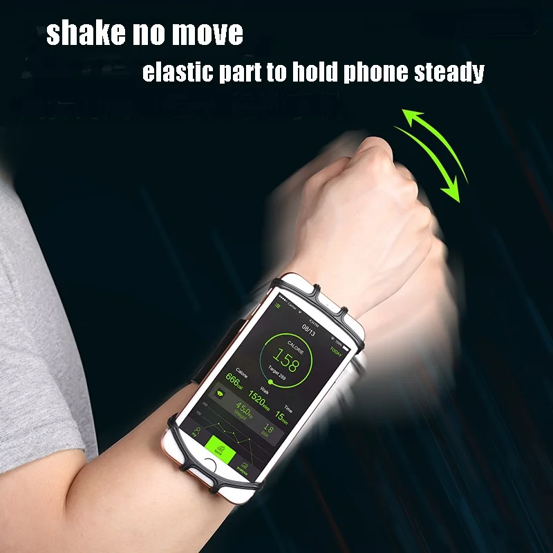 VNSTRIP универсальный браслет для бега Эластичный Силиконовый браслет на запястье для телефона держатель 4,5 до 6,5 дюймов 360 градусов вращающийся для samsung
