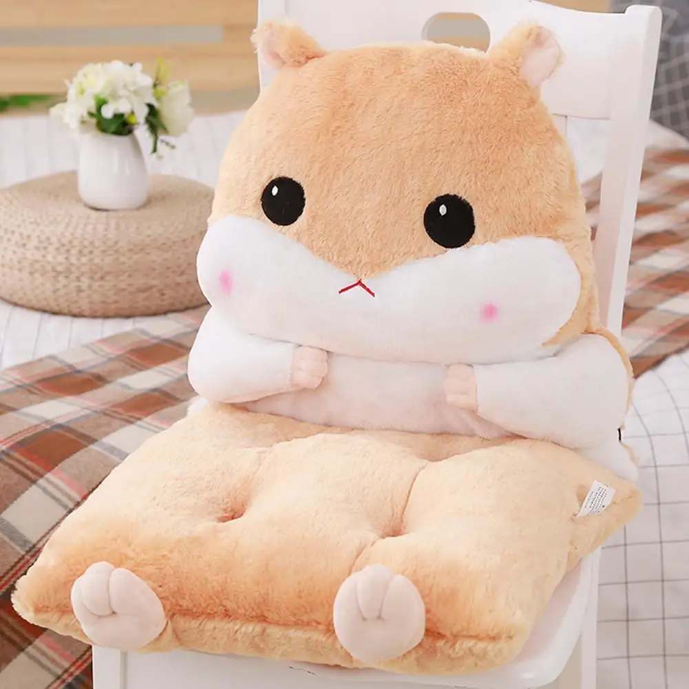

Adeeing Detachable One-piece Hamster Back Cushion Cute Chair Pad Mat Pillow Hand Warmer Decoration Gift