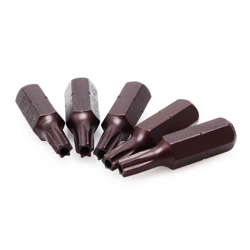 

12Pcs 25mm 1/4" Hex Shank Magnetic T20 Torx Security Screwdriver Bits Holes Tamper Proof Screwdriver Drill Bit Screw Driver Bits