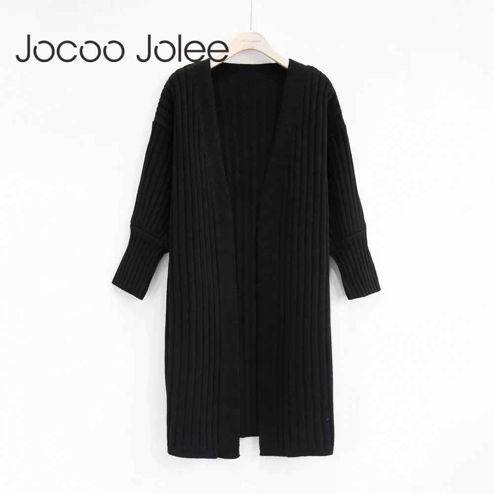 

Jocoo Jolee 2018 Women Long Cardigan Autumn Winter Open Stitch Poncho Knitting Sweater Cardigans V Neck Oversized Cardigan Coat