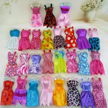 Random 10/20 Sets Mini Dress Ba Doll Bie Colorful Summer Sleeveless Dollhouse Accessories 11.5 Inch Doll Clothes 30cm Girl Toy 1
