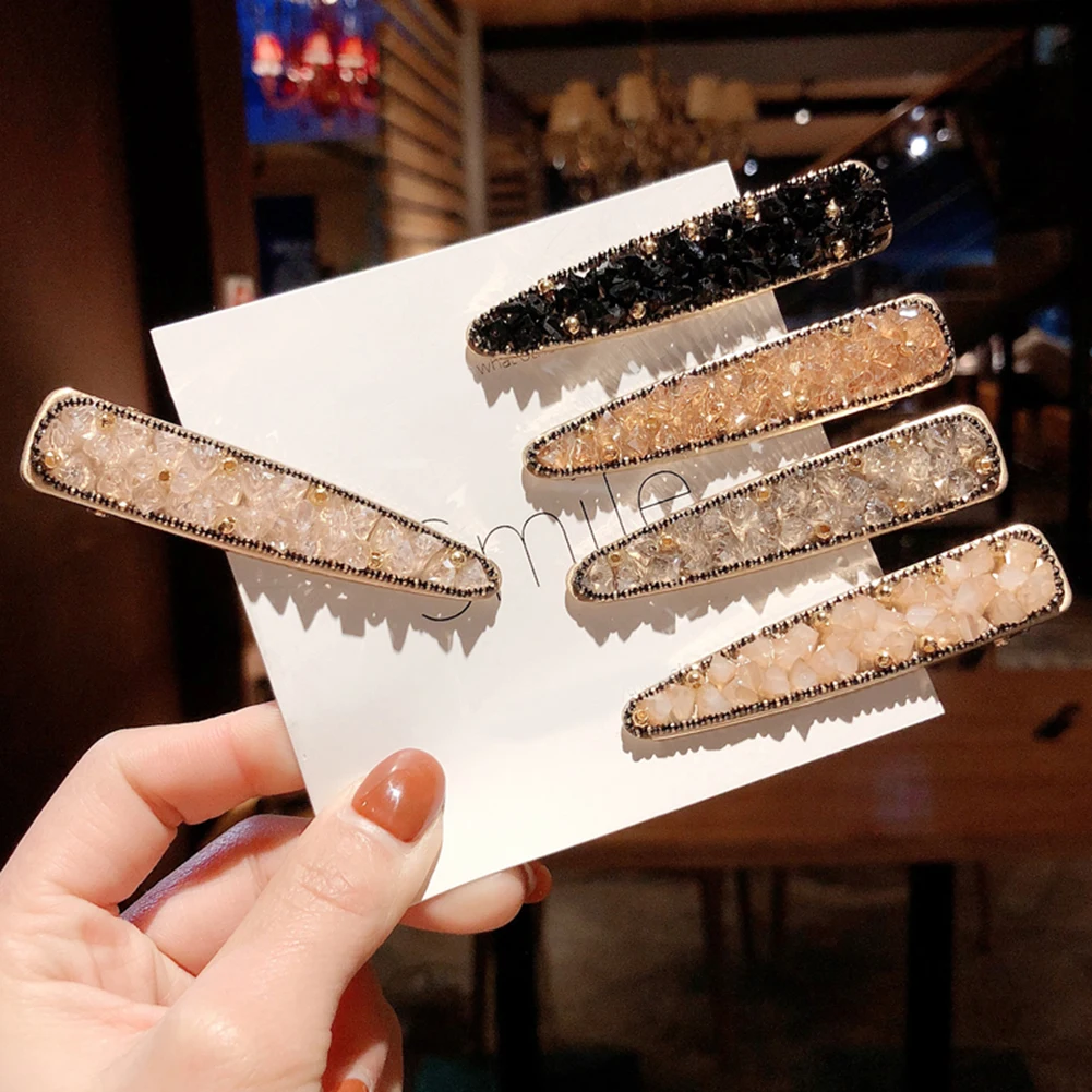 

1PC Vintage Shining Crystal Hair Clips Hairpins For Women Girls Bobby Pin Duckbill Clips Barrettes Girls Korean Hair Accessories