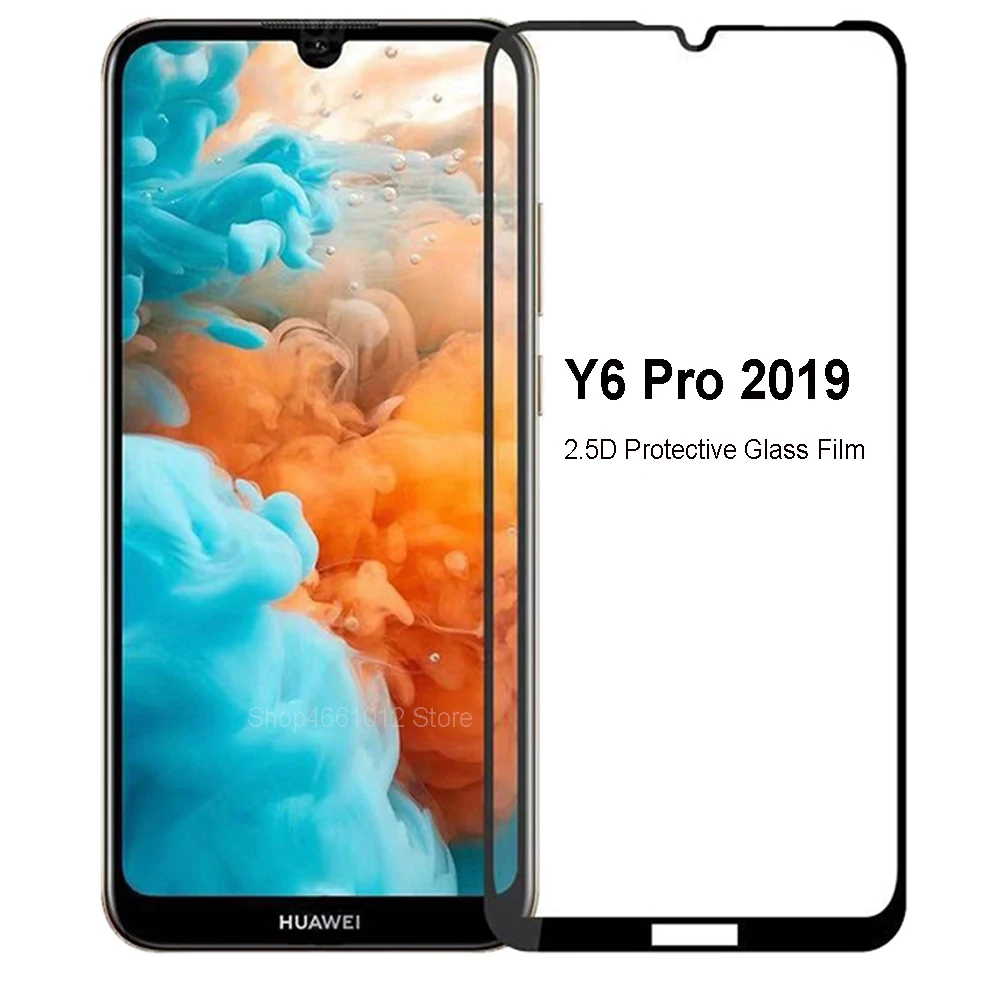 

Protective Film for Huawei Y6 Pro 2019 Screen Protector Tempered Glass Full Cover On Huawey Y6 Y 6 6Y Prime MRD-LX2 Glass Film