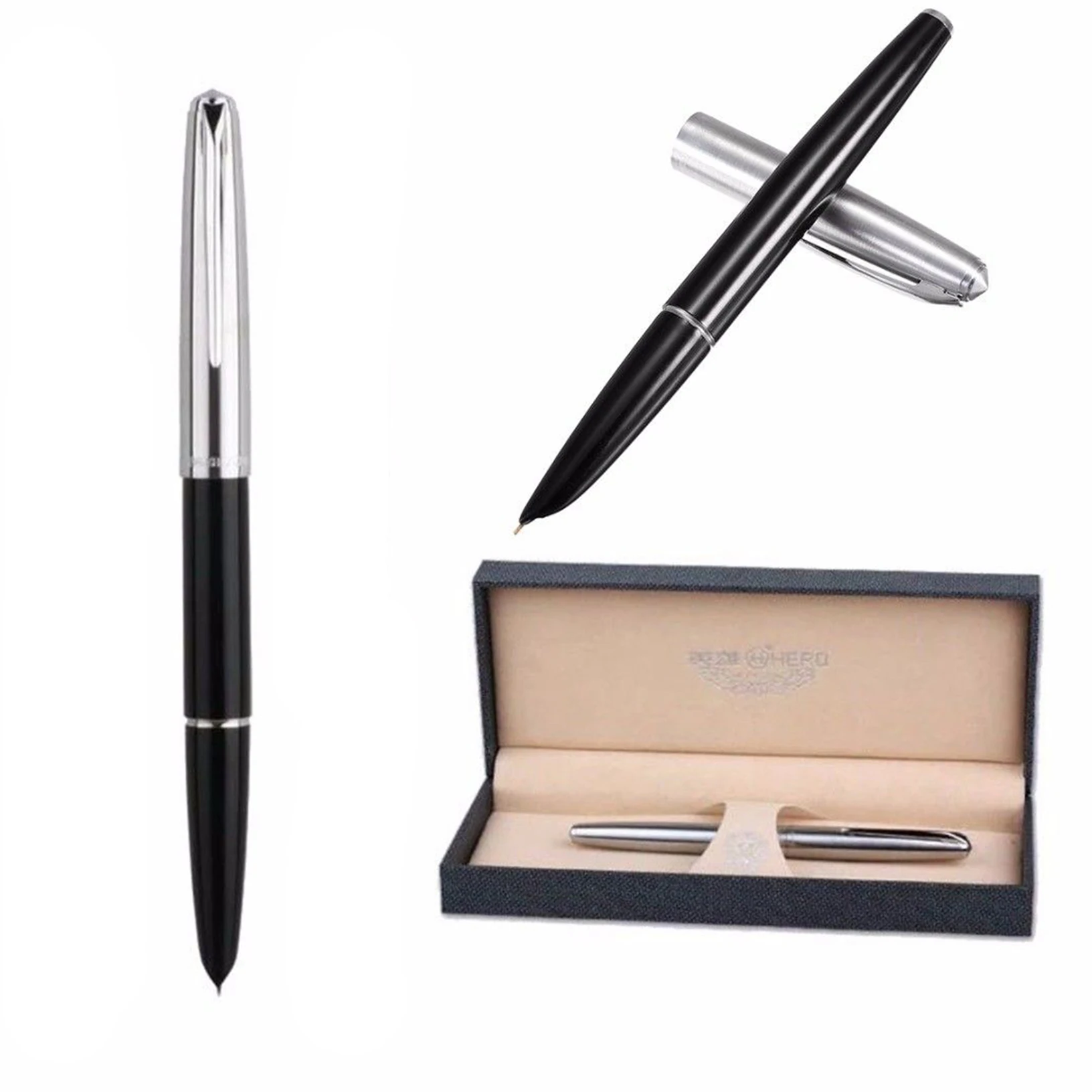 

Hero 100 14K Gold Fine Nib Steel Fountain Pen Smooth Ink Writing Tool Gift