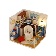 Cute DIY House Mini Delicate Adorable Kit Miniature Crafting Handmade Model Room Lovely Model Educational Toy Wooden House