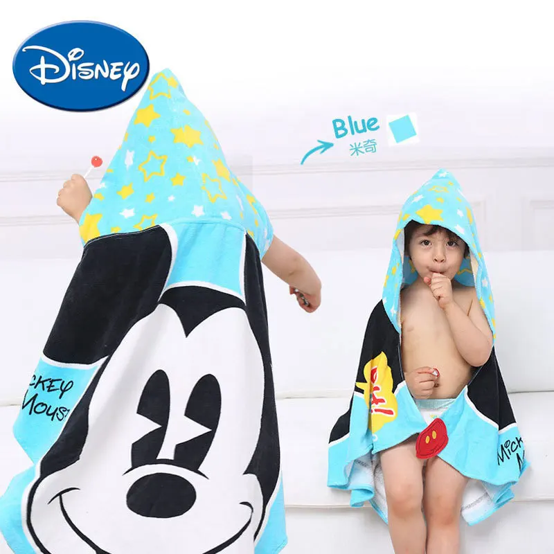 Disney Mickey Minnie Winnie полотенце с капюшоном из чистого хлопка детский банный халат