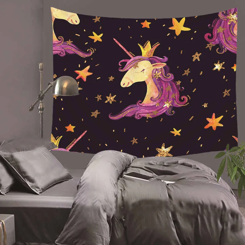 

Wall Hanging Tapestry Cute Unicorn Animal Hippie Mandala Yoga Mat Bedspread Sheets Home Decorative Tapestries Beach Towel HA13