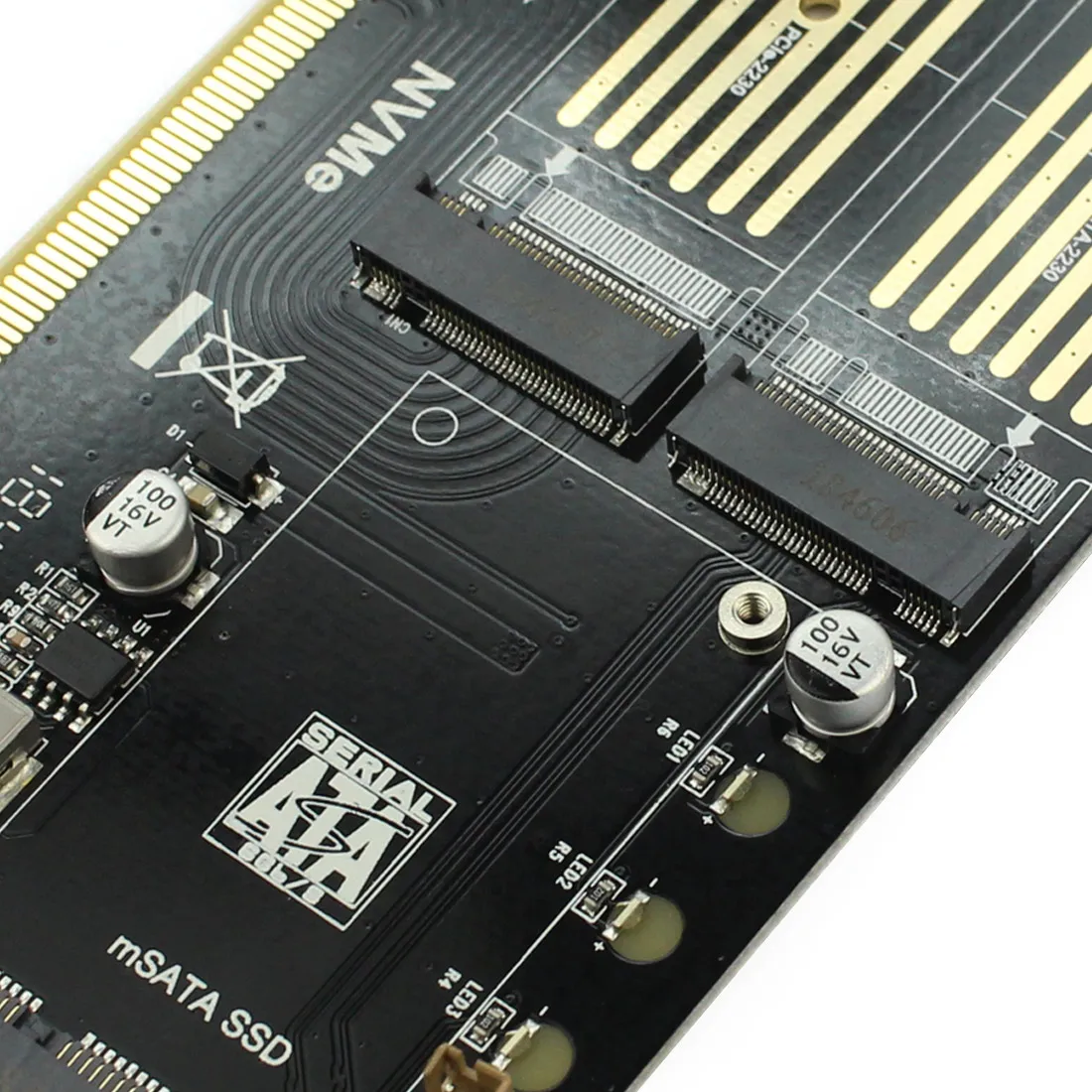 M.2 Накопитель SSD с протоколом NVME NGFF к PCI Express 3,0X16 адаптер M ключ B mSATA PCI Express 3,0 NVME m2 SSD AHCI mSATA 3 в 1 конвертер переходная карта