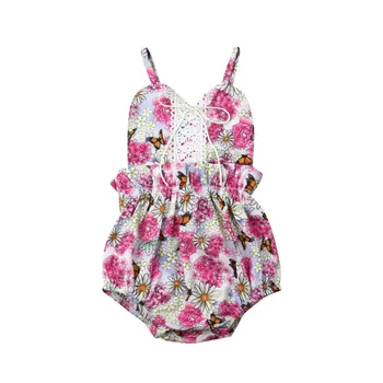 

Summer Newborn Infant Baby Girls Flower Lace Bodysuit Jumpsuit Outfits Sunsuit Baby Girl Clothes Cotton Sleeveless O-neck