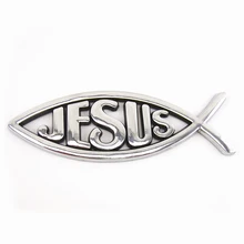 3D серебро/красный/золото/Синяя Рыбка с надписью Jesus эмблемы христианский символ стикер автомобиля