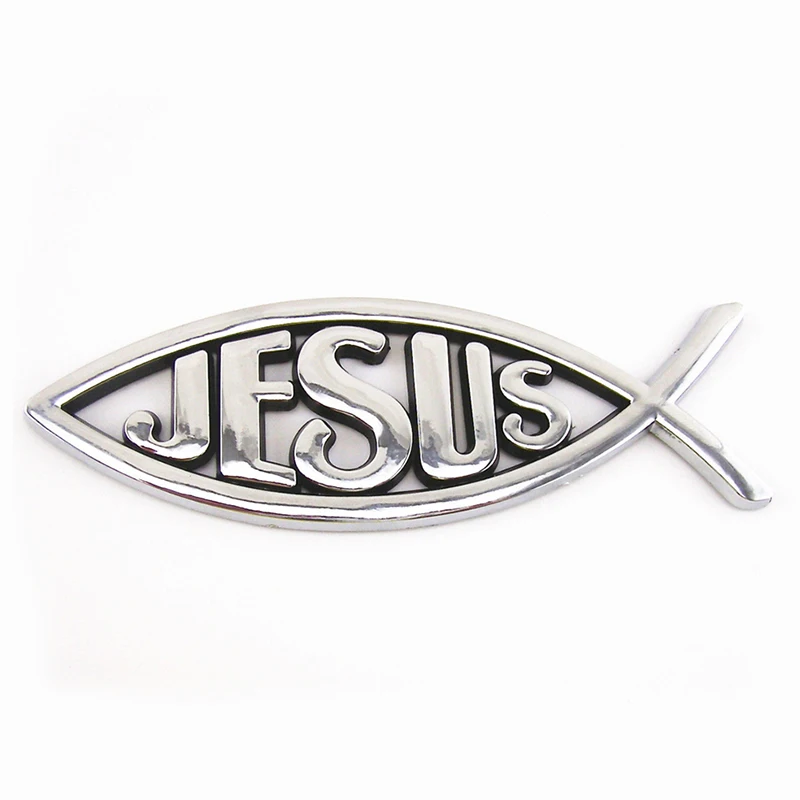 3D серебро/красный/золото/синий рыбка с надписью Jesus эмблемы христианский Символ Автомобиля Стикеры