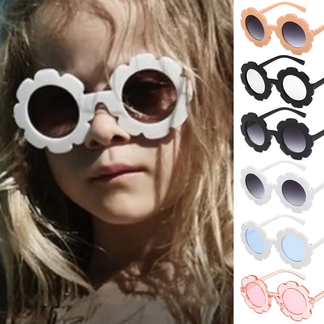 Cute Kids Sunglasses Sun Flower Shape Children Sun Glasses Boys Girls UV Protection Round