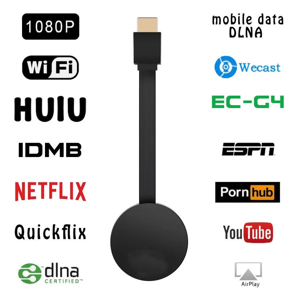 Wecast беспроводной WiFi miracast HDMI 1080 P стример Media Android Поддержка Netflix|SmartTV-стики и тюнеры|