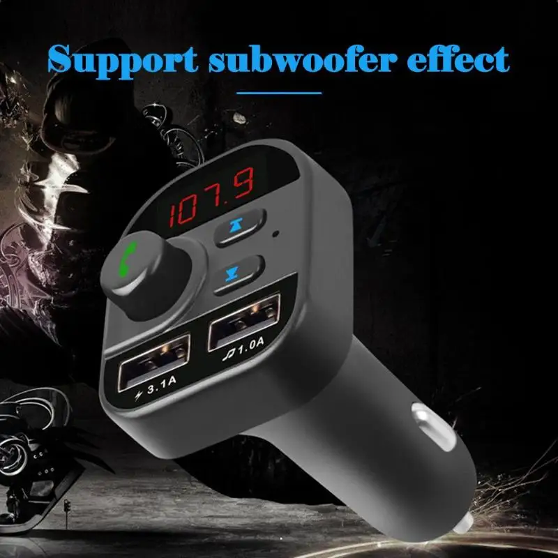 805E Bluetooth 5 0 FM передатчик беспроводной модулятор Handsfree Car Kit MP3 Playe|Кабели адаптеры и